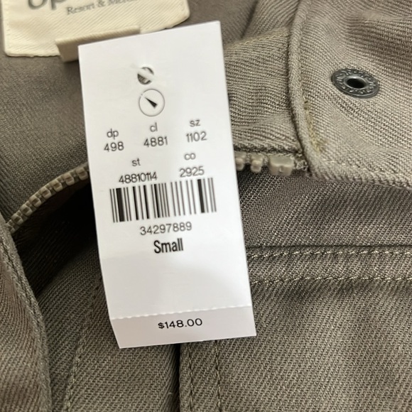 Upwest Cropped Ecohemp Twill Jacket Taupe Tan Hemp and recycled polyester small - Picture 8 of 16